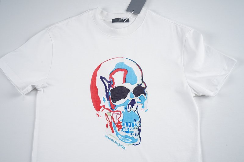Футболка Alexander Mcqueen Multicolor Skull Print "White" фото № 3