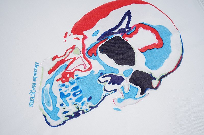 Футболка Alexander Mcqueen Multicolor Skull Print "White" фото № 4