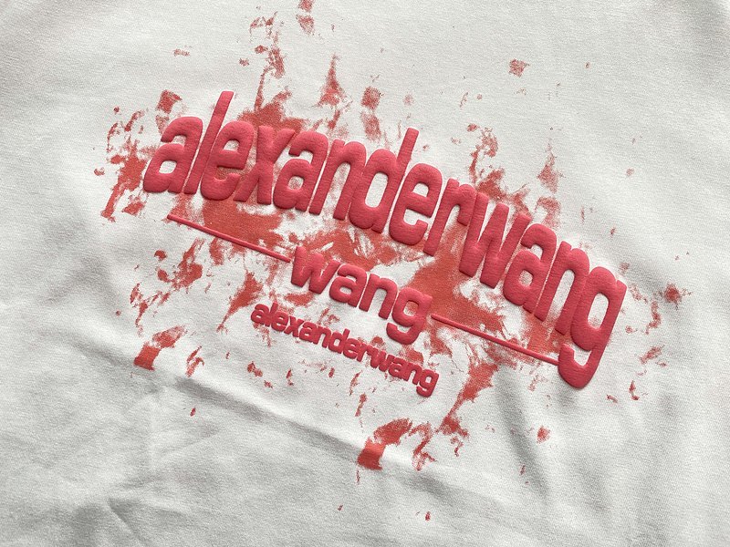 Футболка Alexander Wang Logo In Splashes Of Paint "White" фото № 2