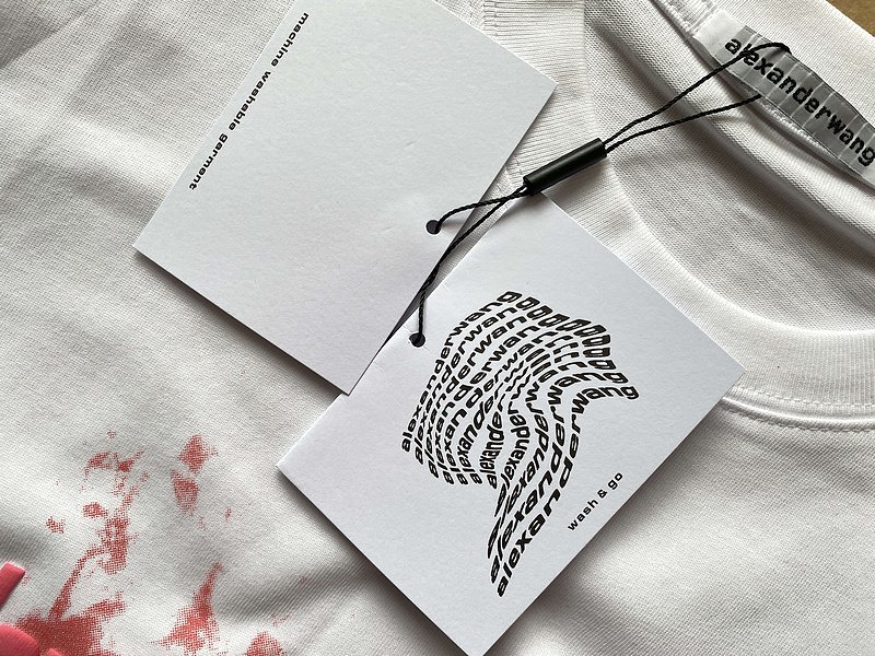 Футболка Alexander Wang Logo In Splashes Of Paint "White" фото № 6