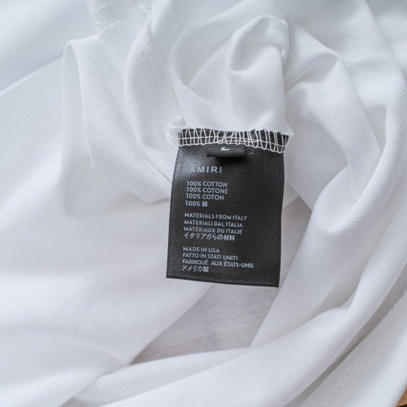 Футболка Amiri Logo With White Flowers "White" фото № 4