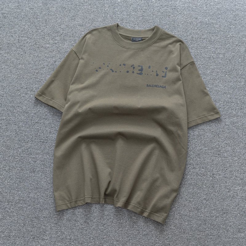 Футболка Balenciaga Logo Imprint "Brown/Gray" фото № 7