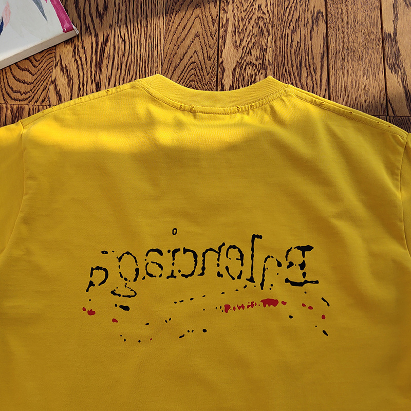 Футболка Balenciaga Big Logo With Waves "Yellow" фото № 8