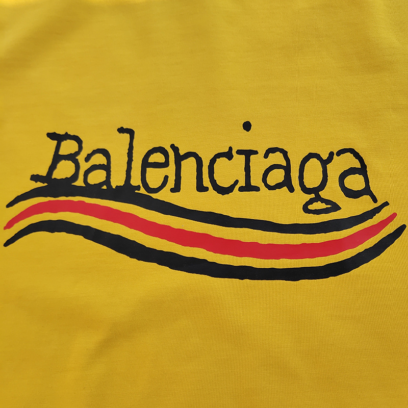Футболка Balenciaga Big Logo With Waves "Yellow" фото № 4