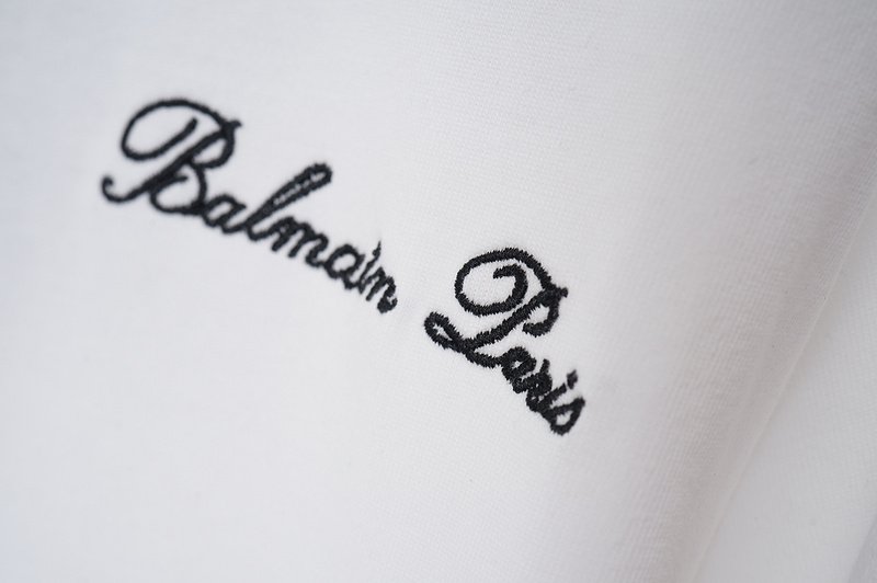 Футболка Balmain Big Embroidered Logo Back "White" фото № 3