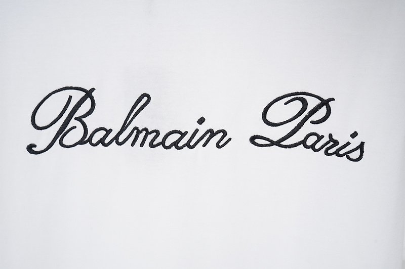 Футболка Balmain Big Embroidered Logo Back "White" фото № 5