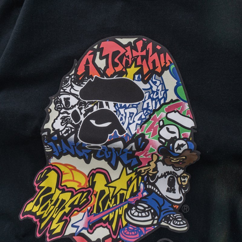 Футболка Bape Multicolor Big Front Logo "Black" фото № 2