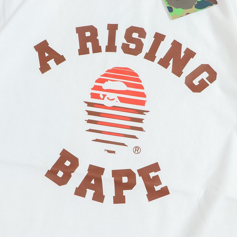 Футболка Bape Middle Print Logo Divided Into Stripes "White/Red" фото № 3