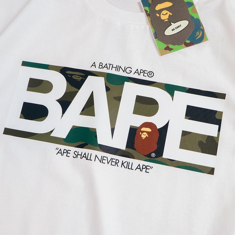 Футболка Bape Monkey On Camouflage Background "White" фото № 3