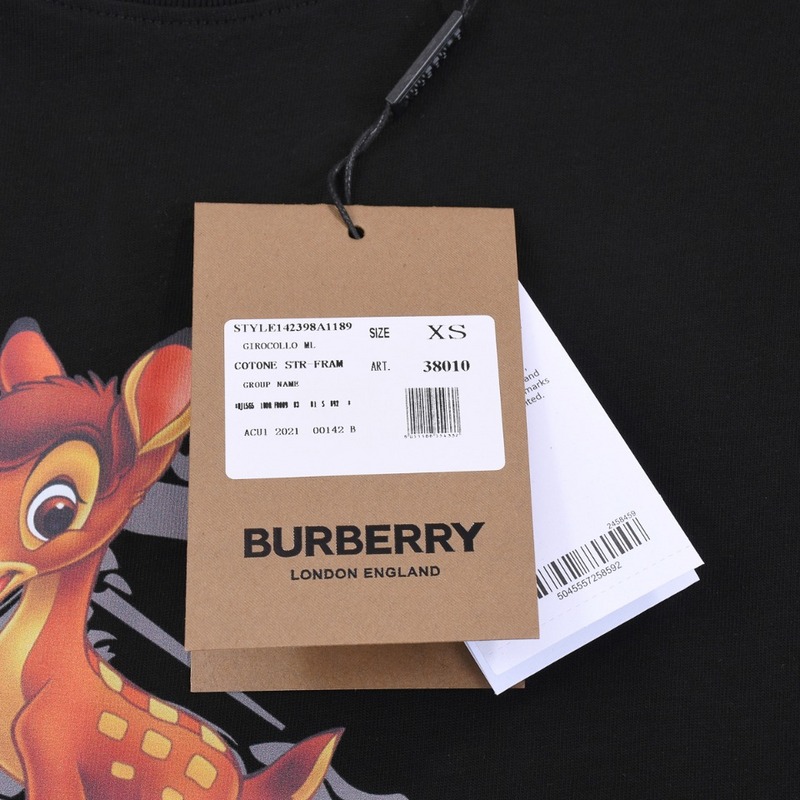 Футболка Burberry Bambi Depicts The Brand Logo "Black" фото № 7