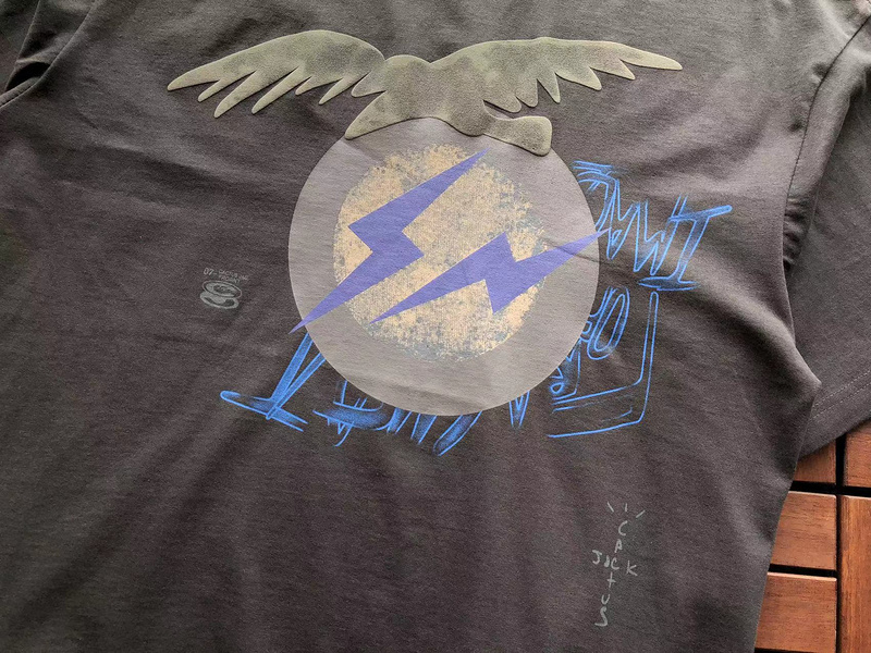 Футболка Cactus Jack Merch Flying Bird And Circle Front Print "Gray" фото № 4