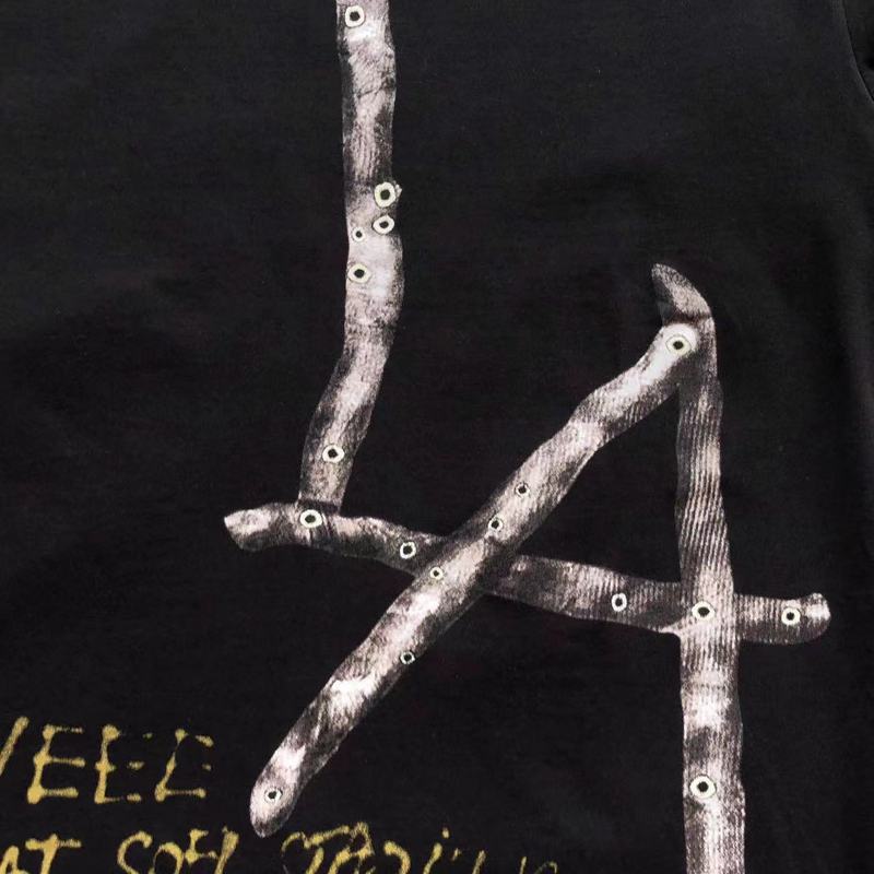 Футболка Cactus Jack Merch Big Letters Front And Circles With Stars Back "Black" фото № 8