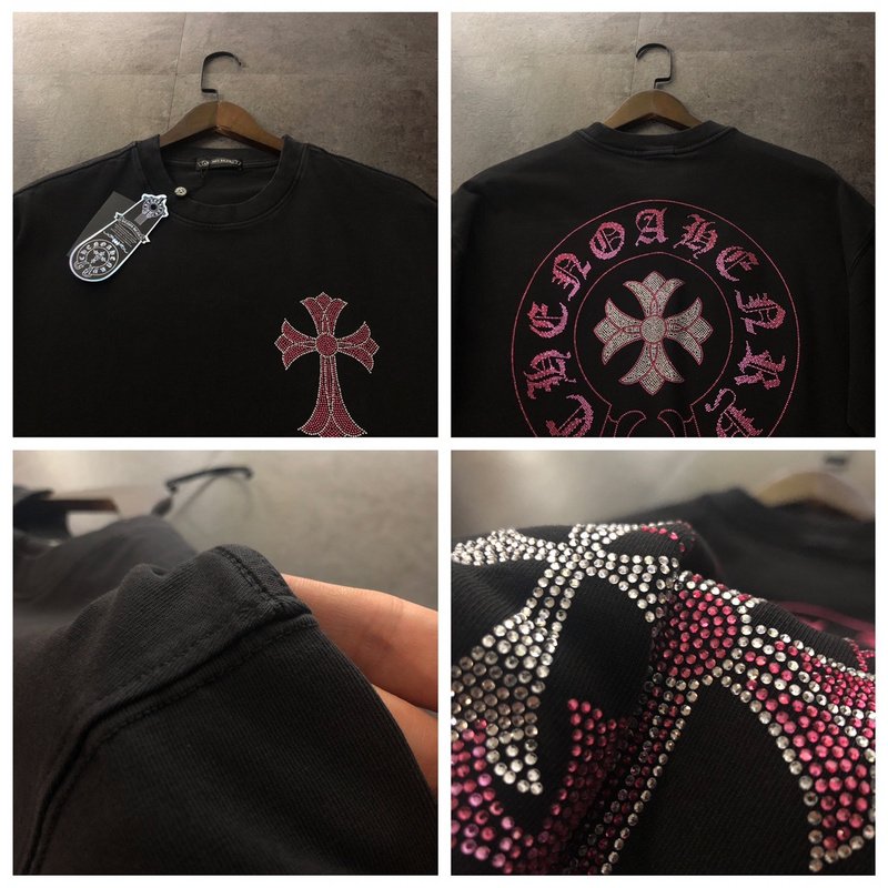 Футболка Chrome Hearts With A Diamond Logo "Black" фото № 9