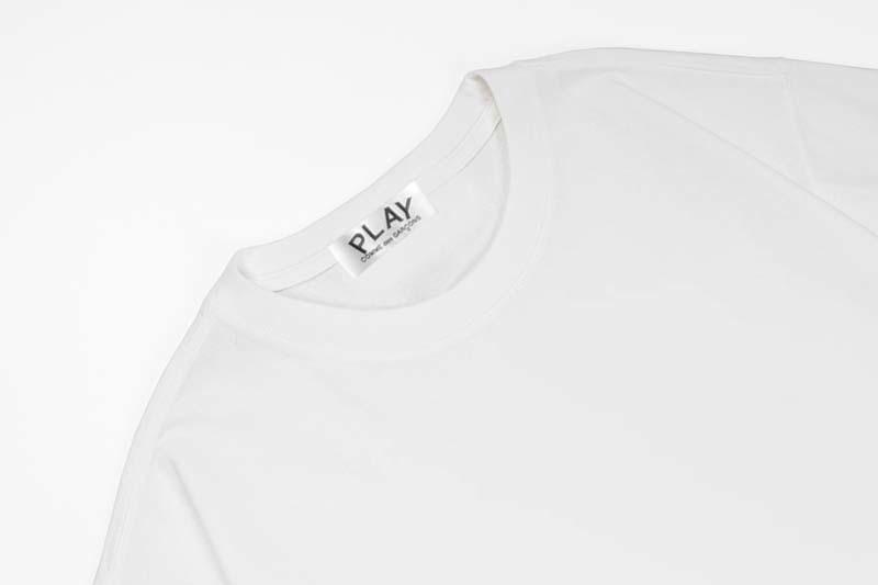 Футболка Comme des Garçons Play Heart Eyes with Contrast "White" фото № 2