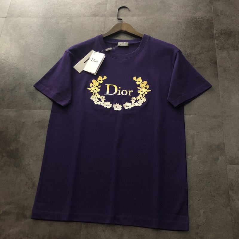 Футболка Dior With A Beautiful Print And Logo "Violet/Black" фото № 3