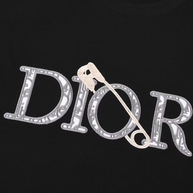 Футболка Dior Logo With A Pin "Black" фото № 5