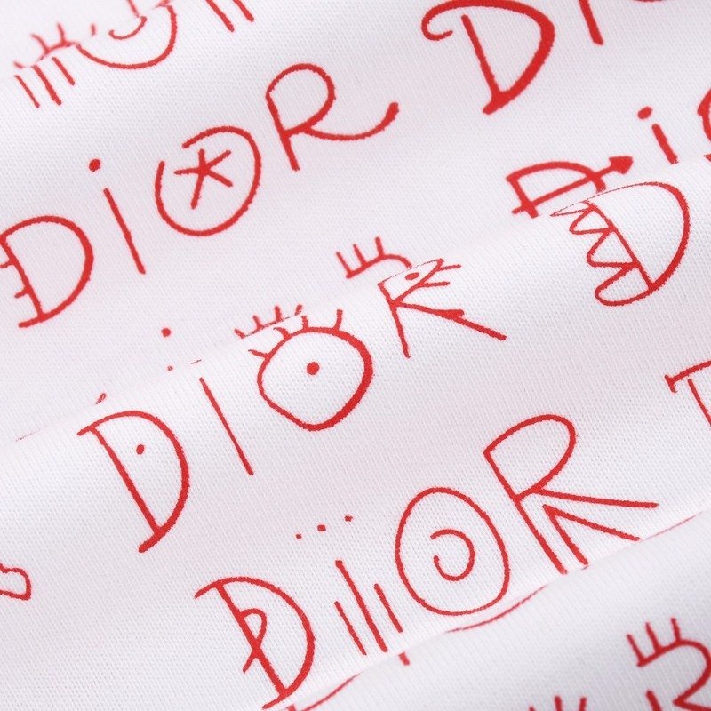 Футболка Dior Print With Text Of Brand Name "White/Red" фото № 4