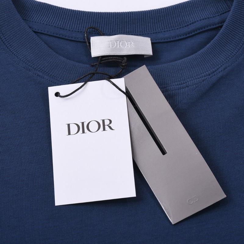 Футболка Dior Embroidered logo "Blue" фото № 3