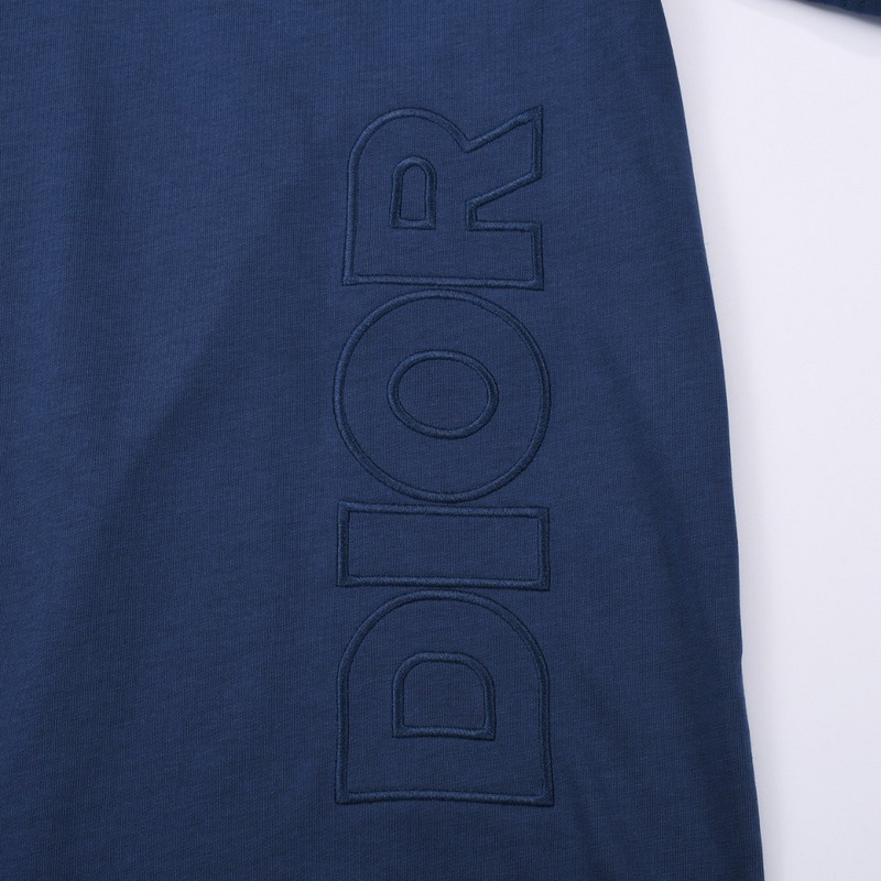 Футболка Dior Embroidered logo "Blue" фото № 2