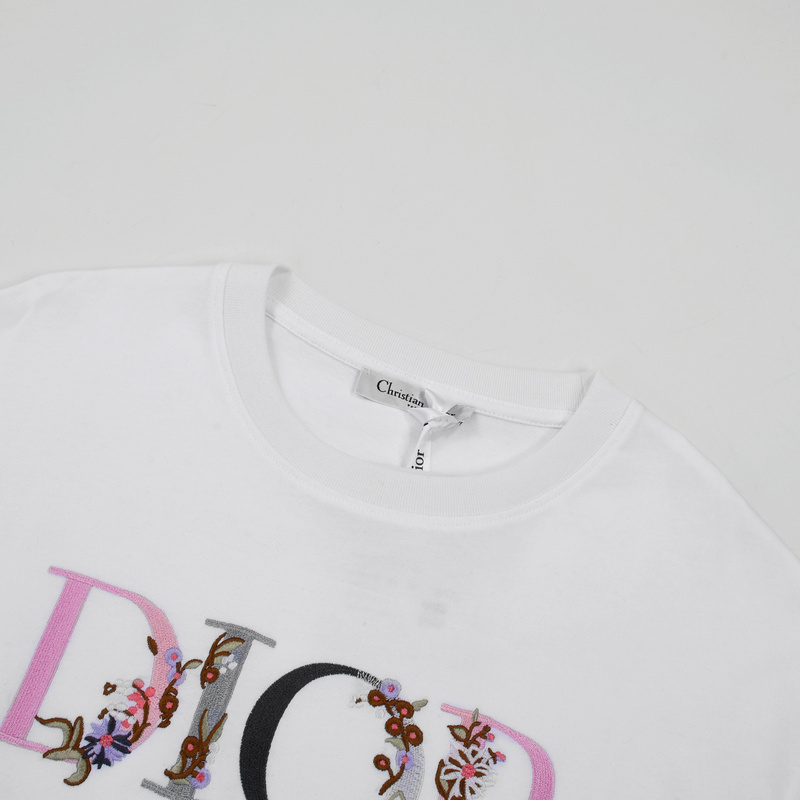 Футболка Dior Brand Letters With Colors "White" фото № 5