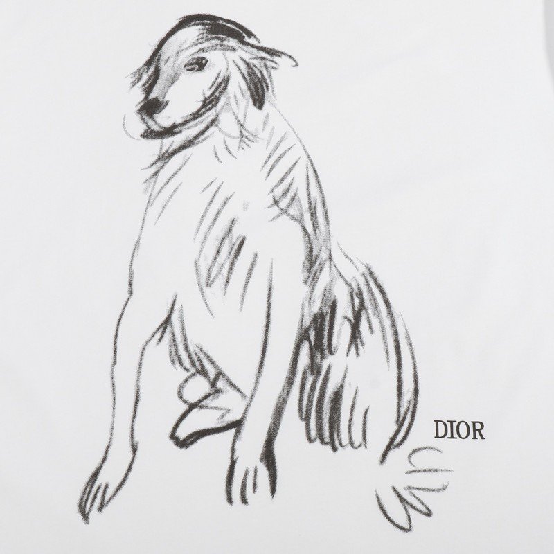 Футболка Dior With A Dog Pattern "White" фото № 4