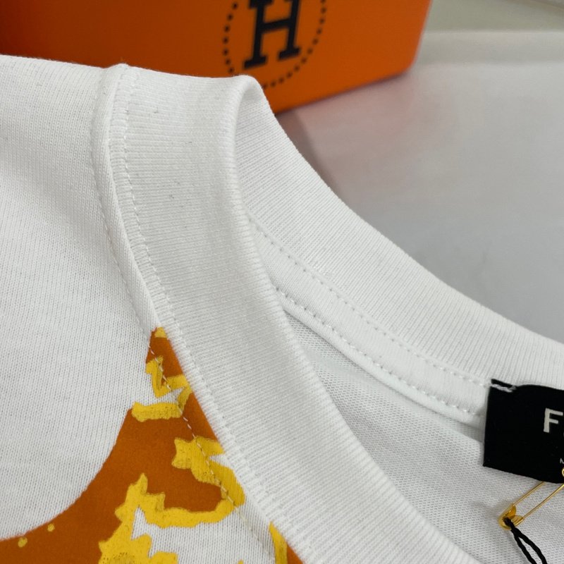 Футболка Fendi Fire Letter Print "White" фото № 3