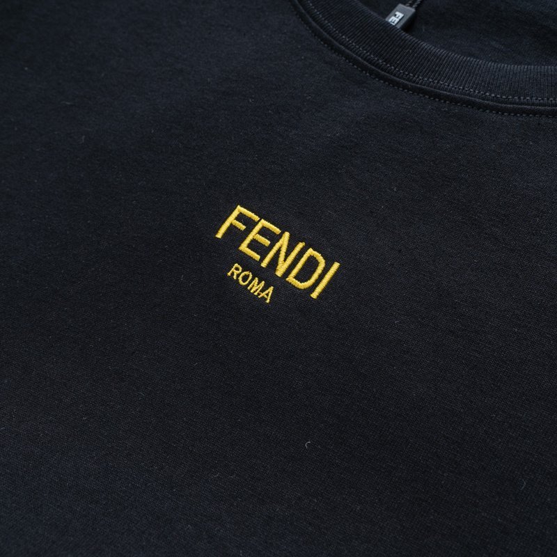 Футболка Fendi With Yellow Text Logo "Black" фото № 3