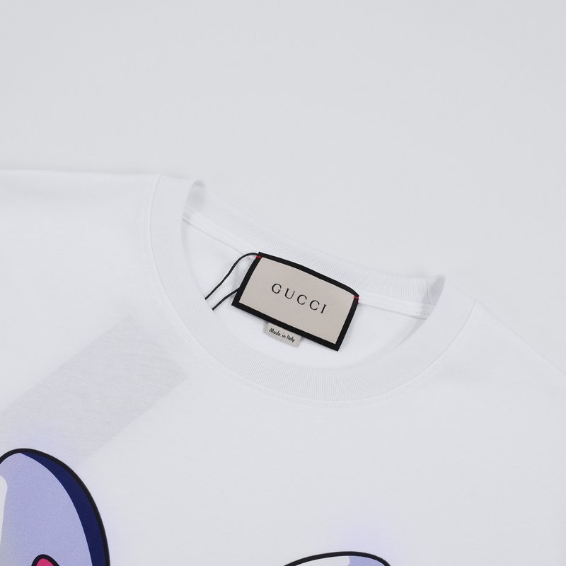 Футболка Gucci Graphic Rabbit Print With Logo "White" фото № 4