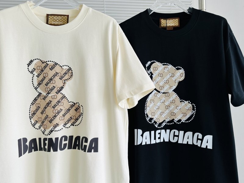 Футболка Gucci X Balenciaga Bear Print GG "Black" фото № 4