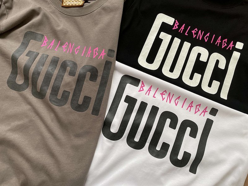 Футболка Gucci X Balenciaga Large Text Logos "Black" фото № 2