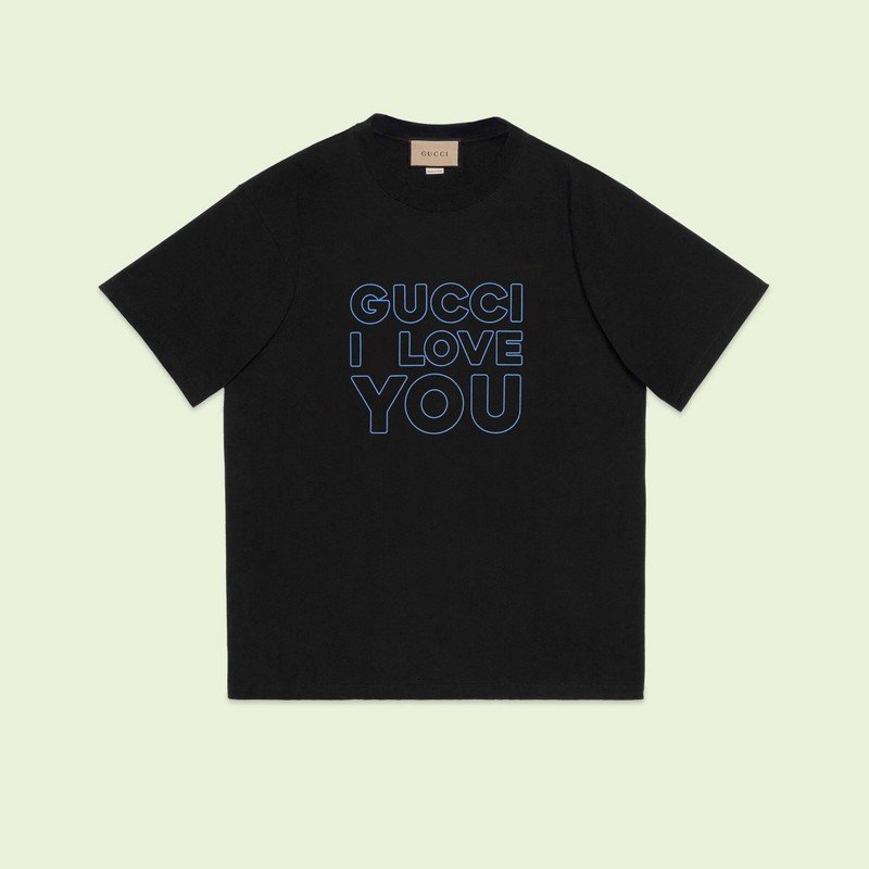 Футболка Gucci With The Text Declaration Of Love "Black" фото № 7