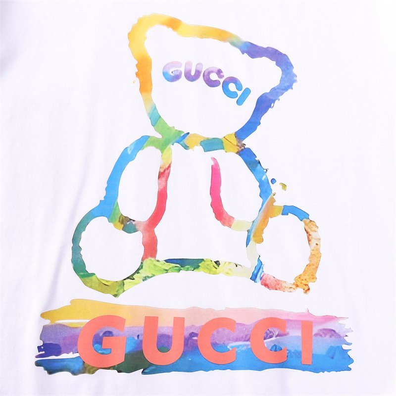 Футболка Gucci Colorful Bear Symbol Front "White" фото № 3