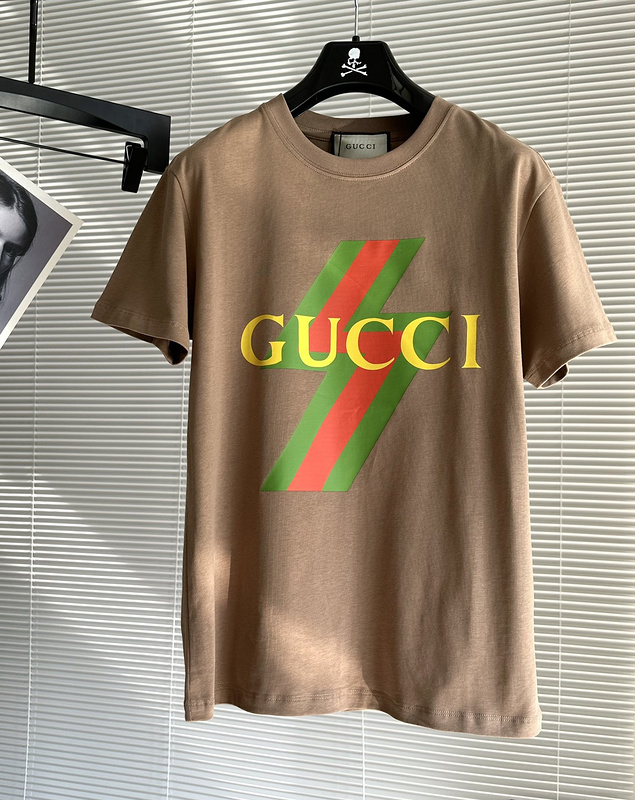 Футболка Gucci New Collection With Logo "Brown" фото № 2