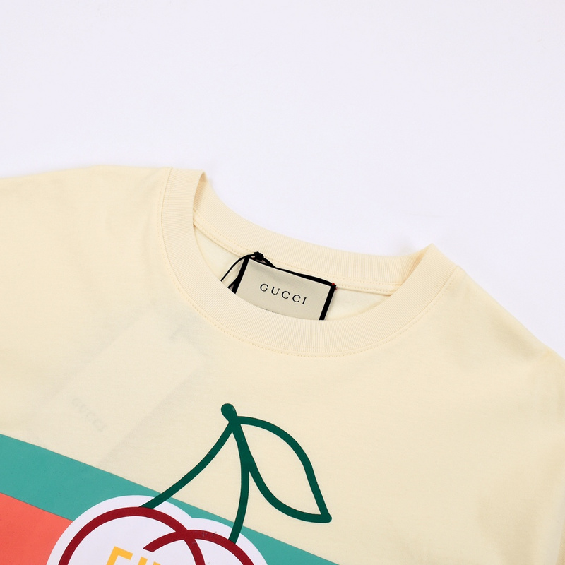 Футболка Gucci Cherry Logo "Beige" фото № 8