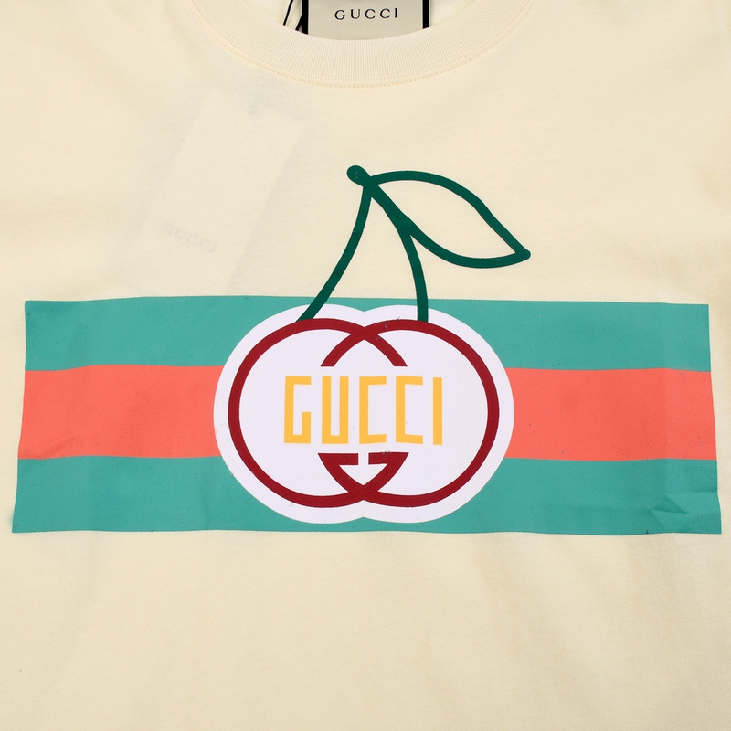 Футболка Gucci Cherry Logo "Beige" фото № 7