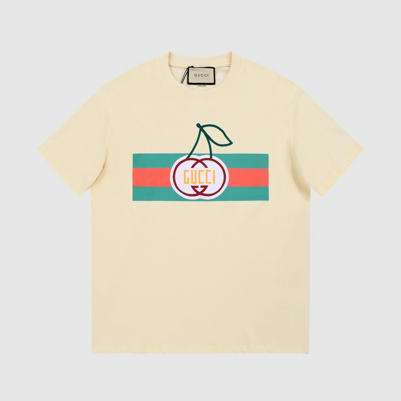 Футболка Gucci Cherry Logo "Beige" фото № 3