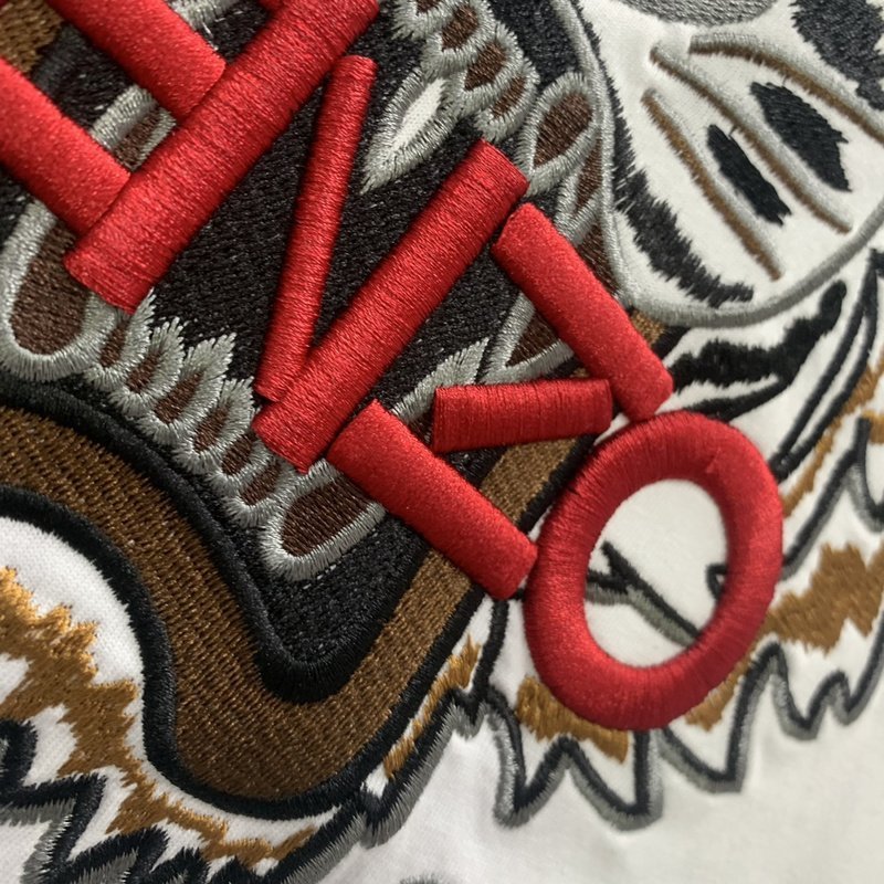 Футболка Kenzo With Red Text Logo - Tiger Head "White" фото № 4