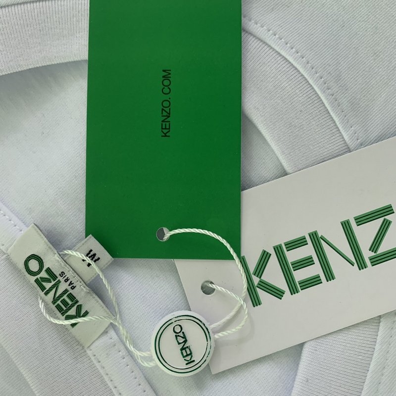 Футболка Kenzo With Red Text Logo - Tiger Head "White" фото № 6