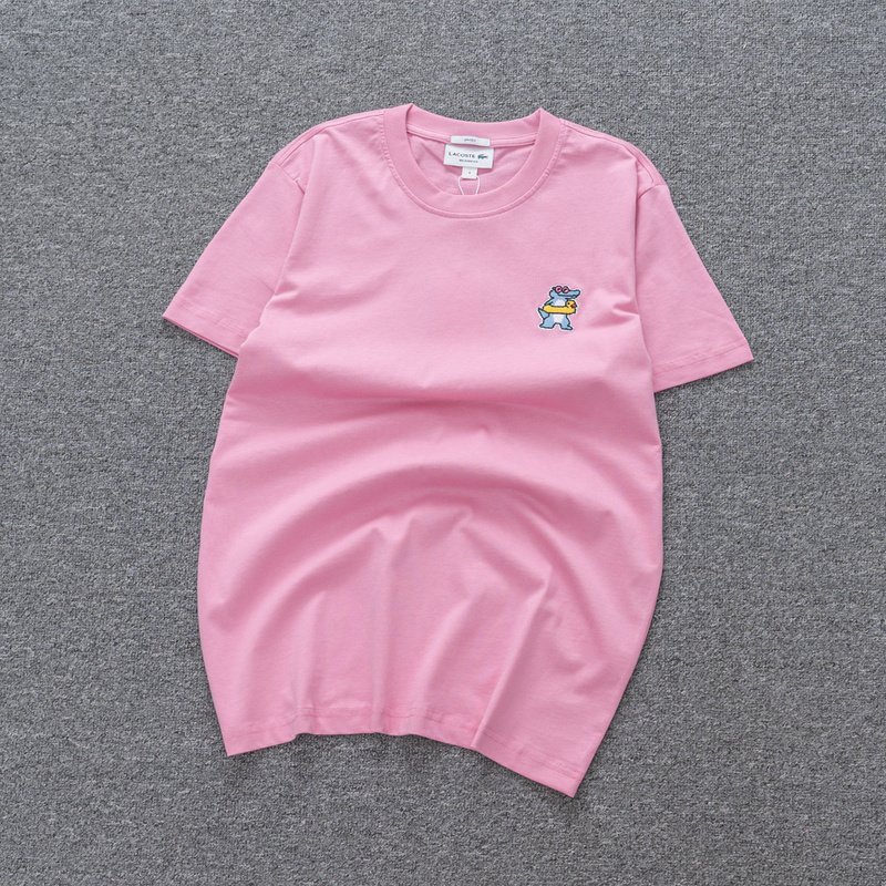 Футболка Lacoste With Cute Crocodile Logo "Pink" фото № 2
