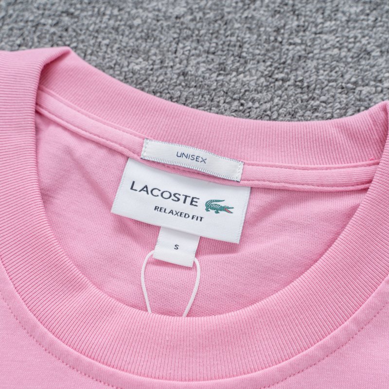 Футболка Lacoste With Cute Crocodile Logo "Pink" фото № 3