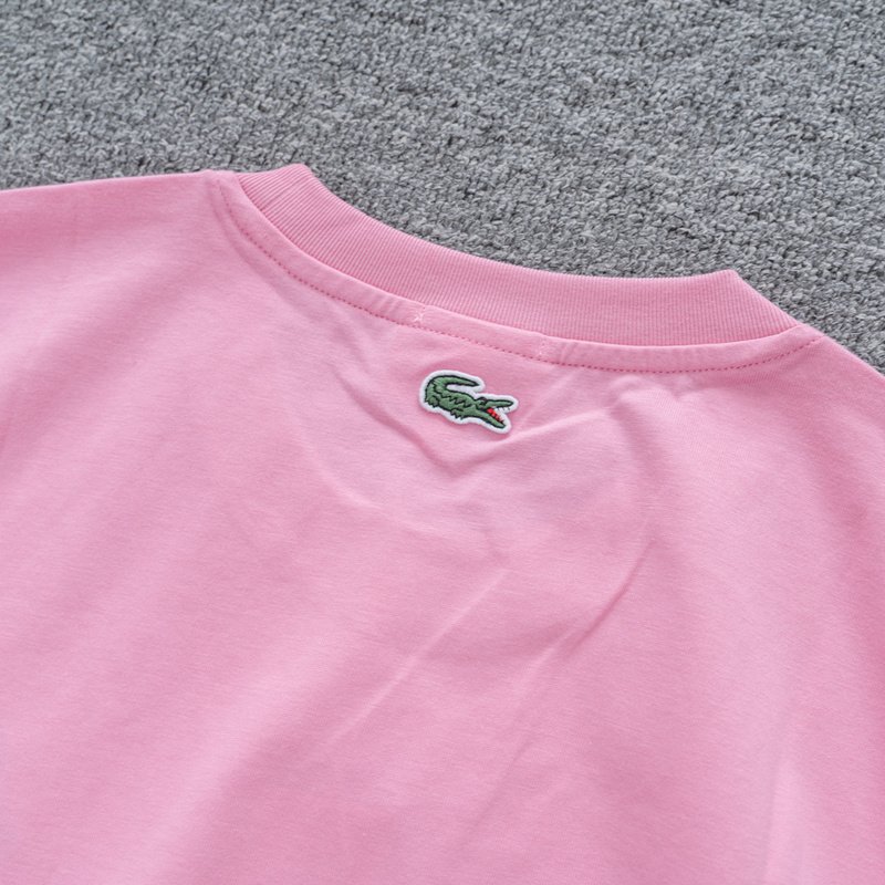 Футболка Lacoste With Cute Crocodile Logo "Pink" фото № 7