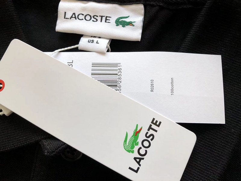 Поло Lacoste Plain With Embroidered Small Logo "Black" фото № 5