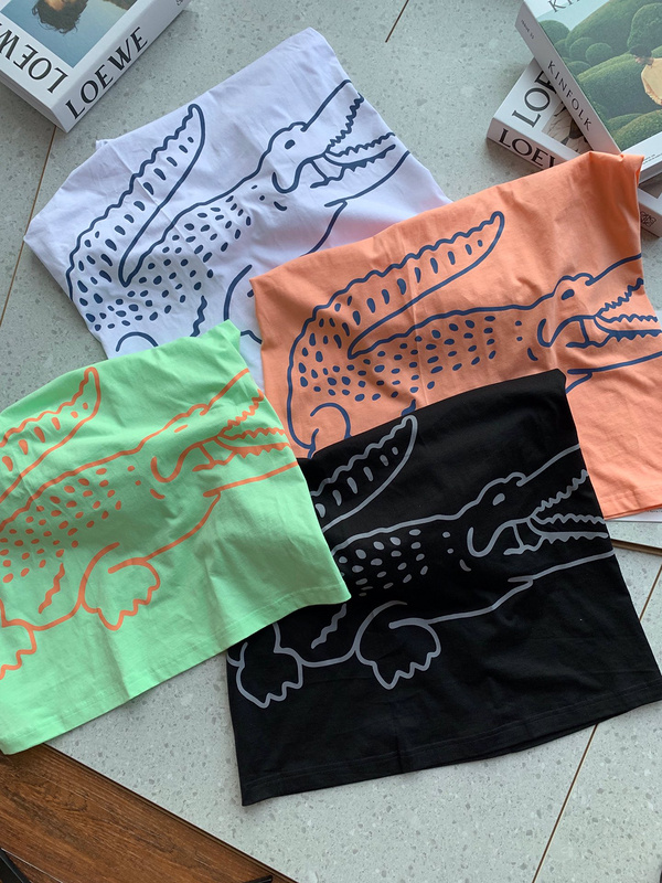 Футболка Lacoste Logos Pattern "Black" фото № 3