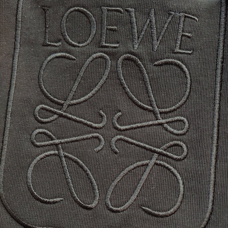 Футболка Loewe With Logo On The Pocket And Fire Pattern "Black" фото № 7