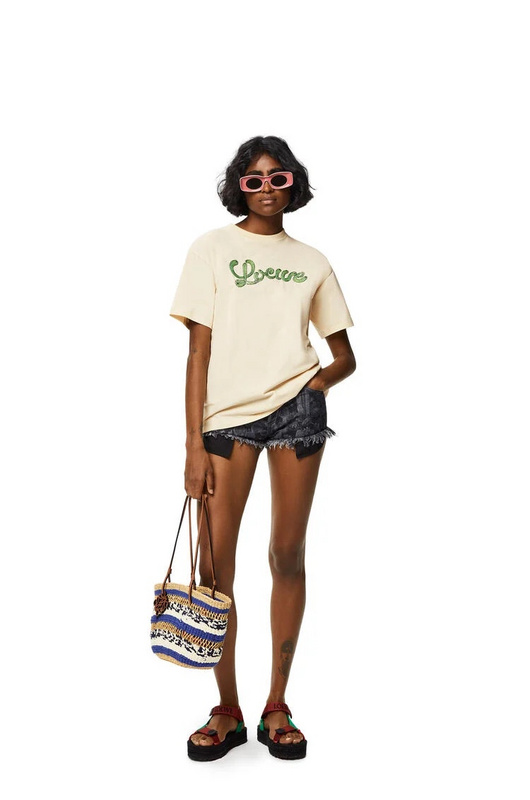 Футболка Loewe Cactus Logo "Beige" фото № 4