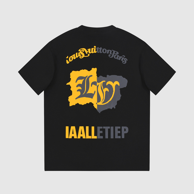 Футболка Louis Vuitton With Yellow And Black Logo "Black" фото № 4