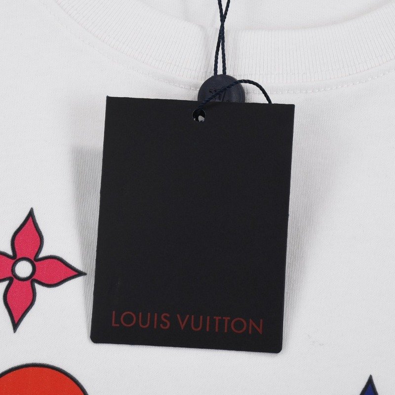 Футболка Louis Vuitton Rainbow Logo With Colored Emblems "White" фото № 3