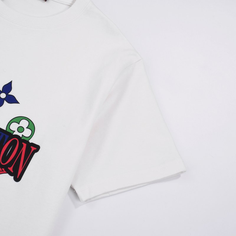 Футболка Louis Vuitton Rainbow Logo With Colored Emblems "White" фото № 2