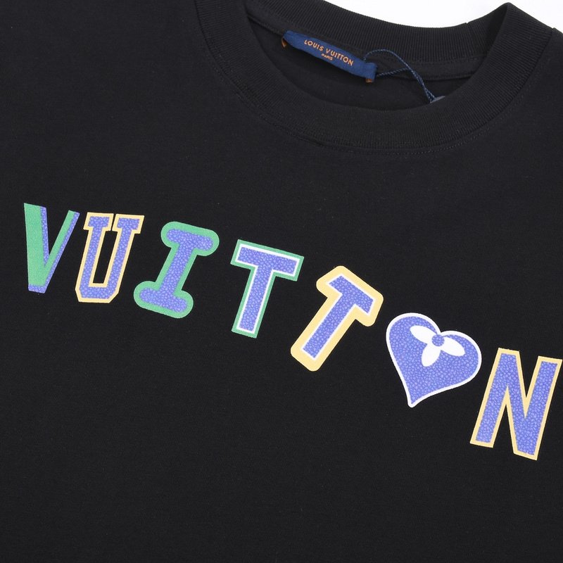 Футболка Louis Vuitton Text Logo With Heart "Black" фото № 4