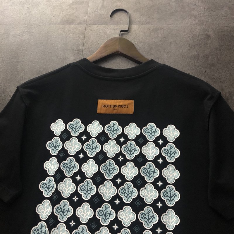 Футболка Louis Vuitton Icons With Flowers "Black" фото № 3